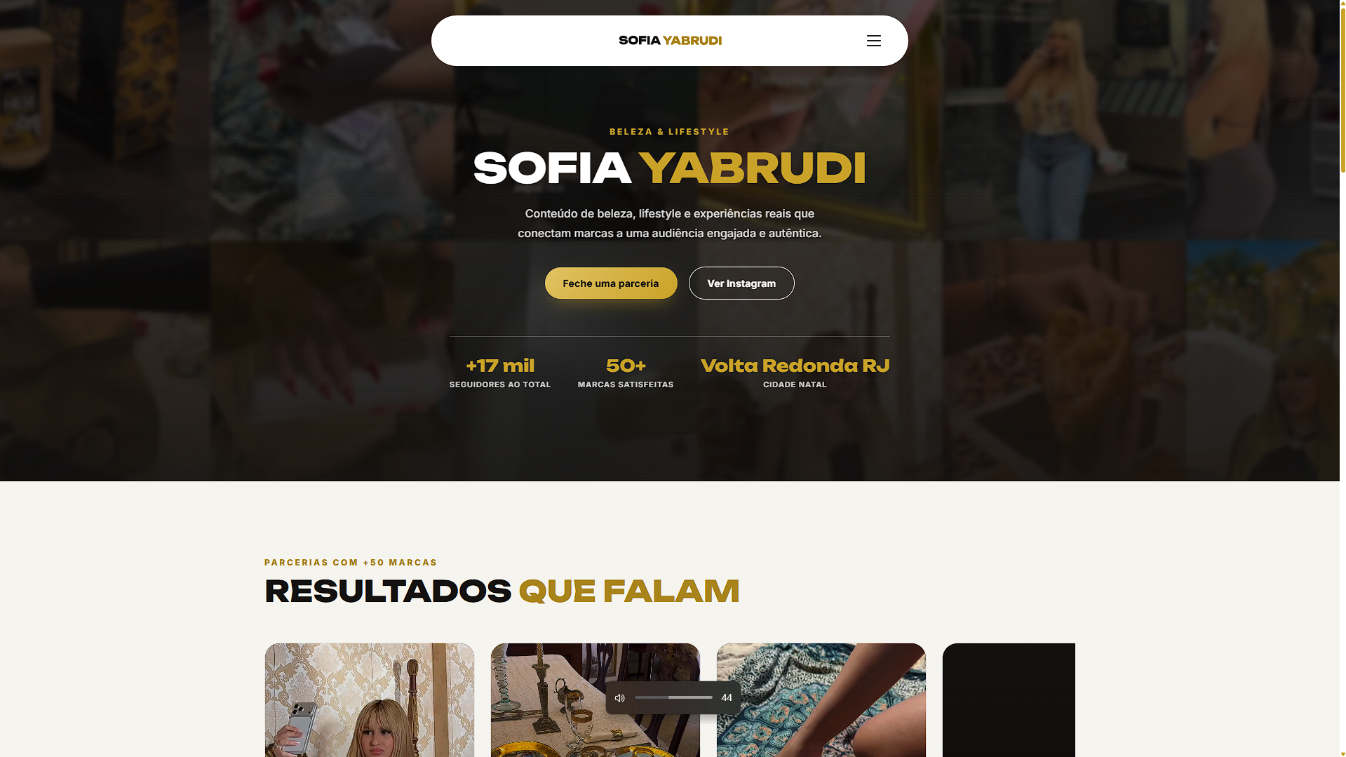 Site da criadora de conteúdo Sofia Yabrudi
